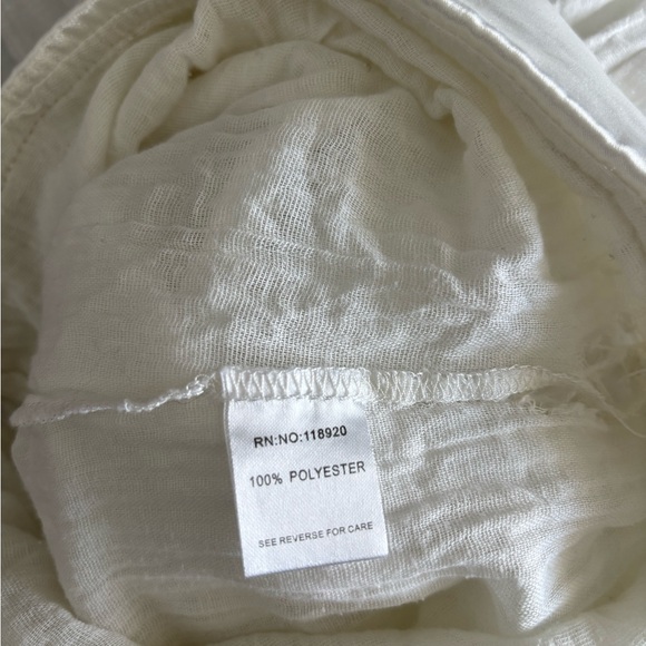 Lucy Paris Romper Shorts White Sheer Short Sleeve Women L Beach Coastal Resort - Picture 12 of 12